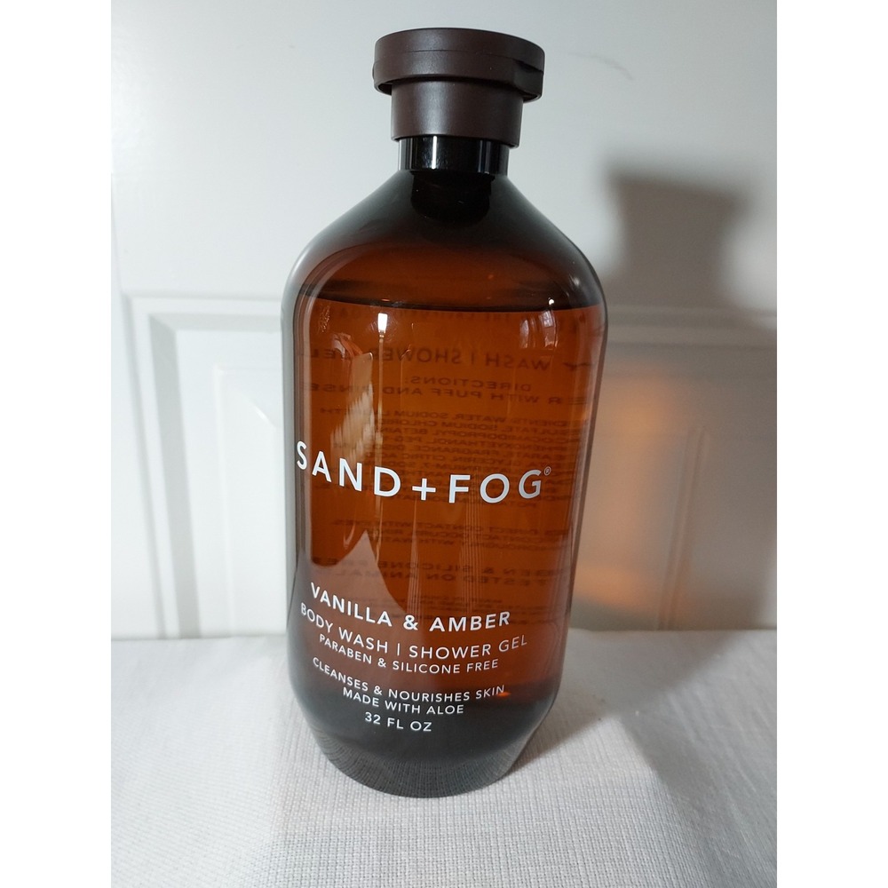 Sand + Fog Vanilla & Amber Body Wash Shower Gel 32 oz • New  • Aloe Nourishing